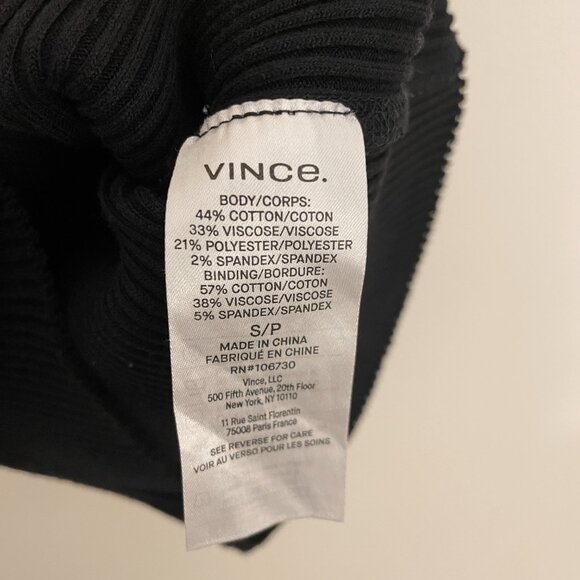Vince Ribbed Square Neck Tank in Black, Size S, Good Condition - Picture 9 of 9